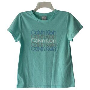 Kids Teen Junior Calvin Klein Pastel Green Tee Shirt top Youth Size XL 14-16